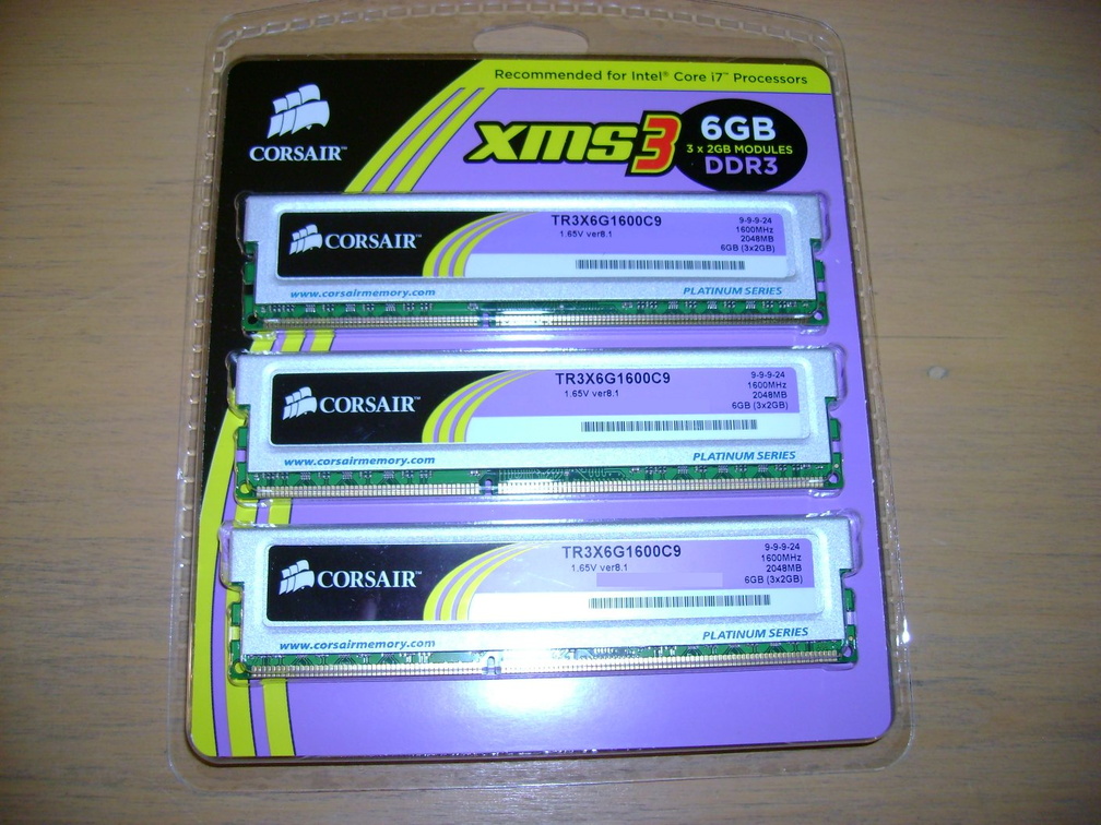 Triple Channel Memory Kit from Corsair (6GB)